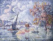 Paul Signac flood at the pont royal oil